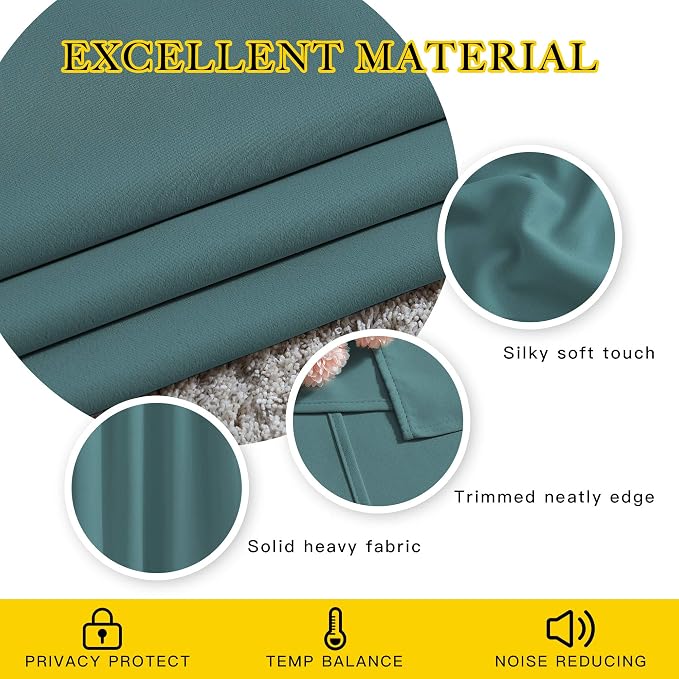 NICETOWN Blackout Room Divider Curtains 118 inches Long 2 Panels, Grommet - Image 4