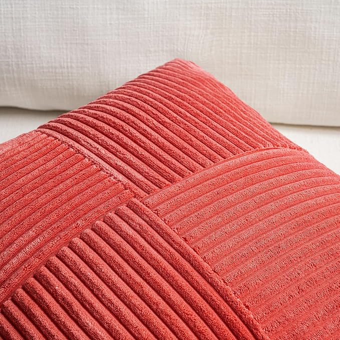 Fancy Homi 2 Packs Red Big Decorative Throw Pillow Covers 24x24 Inch - Image 3