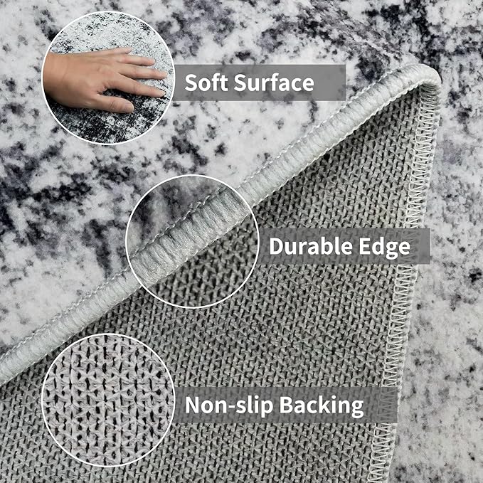 3x6 Washable Entryway Runner Rug: Non Slip Wide Hallway Runners Easy-to-Clean - Image 6
