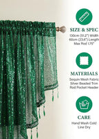 Molaxhome Swag Curtain 51 inch Length Rod Pocket Scalloped Curtain Valance - Image 3
