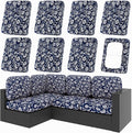 hyha 8Pcs Patio Cushion Covers, Stretch Outdoor Couch Cushion Covers Replacement by hyha
