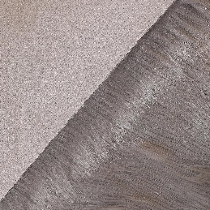 linmopm Faux Fur Rug Sheepskin Shag Fluffy Fuzzy Grey 4x6 ft Rugs - Image 5