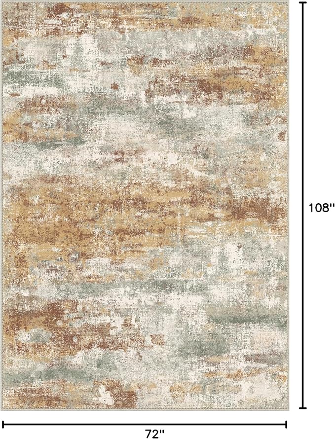 Area Rugs 6x9 for Living Room Bedroom, Modern Abstract Machine Washable Rug - Image 2