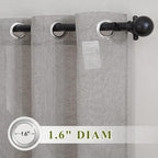 NICETOWN Charcoal Grey Linen Curtains - Image 2