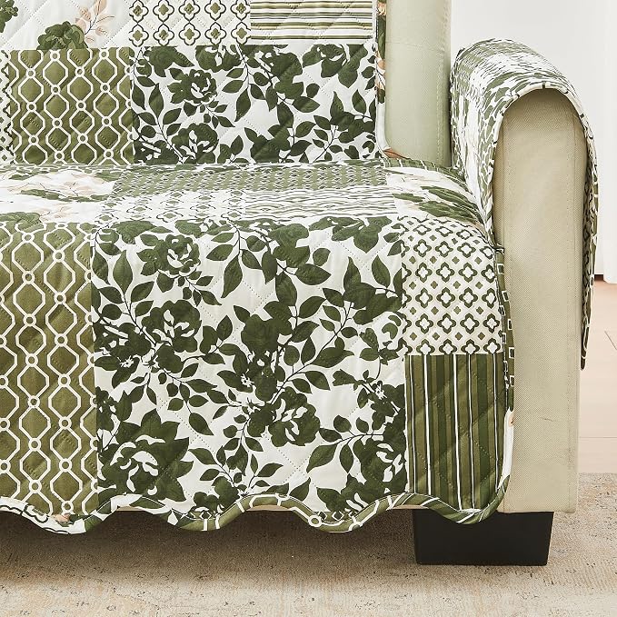 Great Bay Home Reversible Patchwork Recliner Chair Cover - Image 2