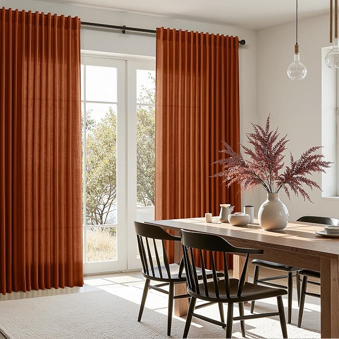 Nanspring Extra Wide Terracotta Curtains - Image 7