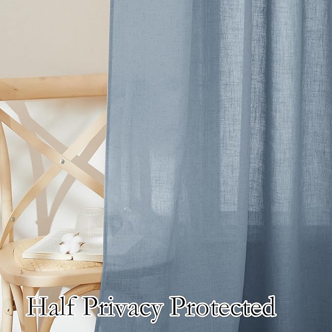 RYB HOME Light Filtering Curtains 95 inches Long 2 Panels Set, Privacy - Image 4
