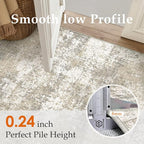 PureCozy Beige Area Rug 2x3 Machine Washable Modern Abstract Entryway Carpet - Image 3