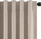 Topfinel Linen Blackout Curtains 63 Inch Long by Topfinel