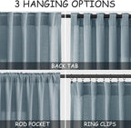 Extra Long Light Blue Linen Curtains 120 Inch - Image 2