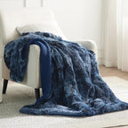 Bedsure GentleSoft Fluffy Navy Blue Throw Blanket, Tie Dye Blue Decor Navy Gifts - Image 8