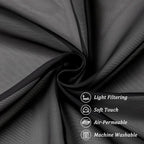 Chyhomenyc Black Sheer Curtains 45 Inches Length 2 Panels, Light Filtering Soft - Image 8
