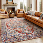 AMADA HOMEFURNISHING 8x10 Washable Area Rug, Low-Profile Large Area Rug by AMADAHOMEFURNISHING