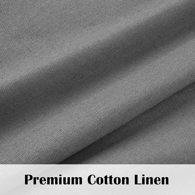 Boho Kitchen Curtains 24 Inch Length, Farmhouse Cotton Linen Tier Curtain - Image 5