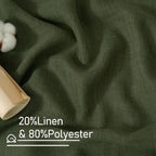 LAMIT Olive Green Sheer Linen Curtains 84 Inches Long - Image 3