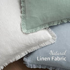 MIULEE Decorative Throw Pillow Covers Neutral Linen Fringe Throw Pillows Set of - Image 4