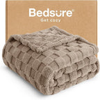 Bedsure GentleSoft Light Brown Throw Blanket by BEDSURE
