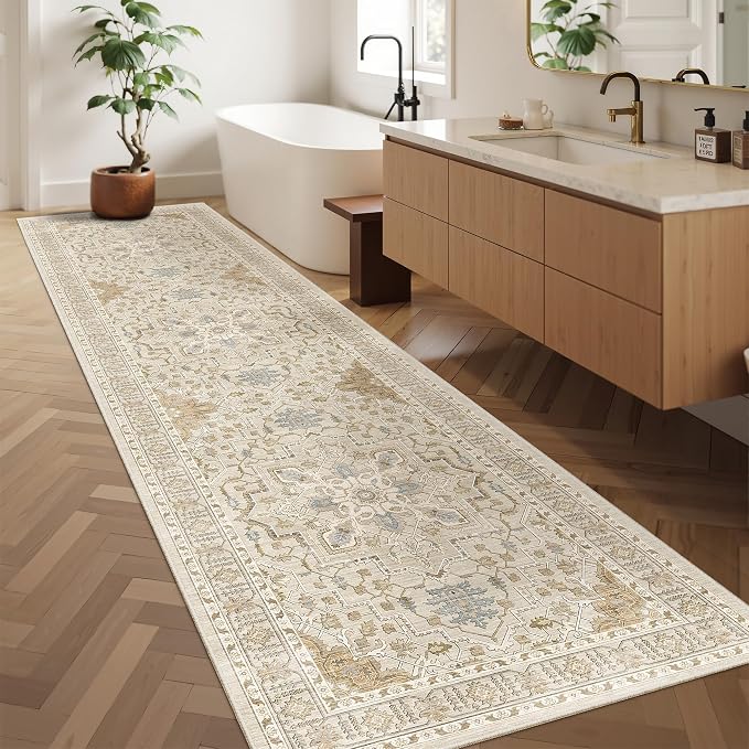 Madane Hallway Runner Rug 2'6''x10' Kitchen Runner, Non Slip Vintage Runners - Image 4