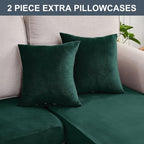 Couch Cover 4-Piece Elastic Velvet Couch Cushion Covers & Chaise Slipcovers - Image 7