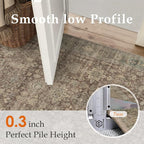 5x7 Washable Area Rug for Living Room Bedroom Vintage Rust Red Soft Low Pile - Image 5
