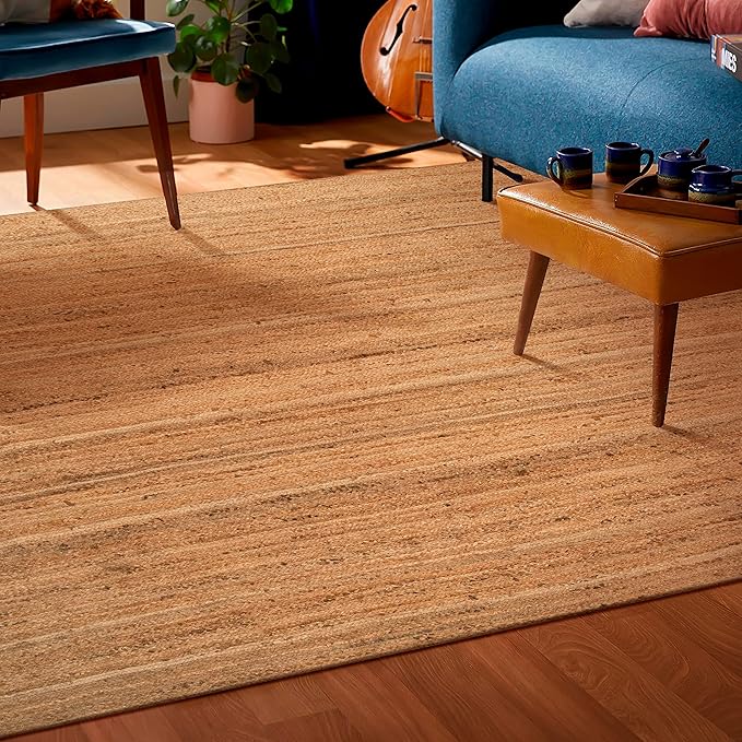 Hausattire Hand Woven Jute Braided Area Rug, 8’x10’ – Natural, Reversible Boho - Image 3
