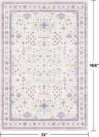 Hazo Haus 6x9 Lavender Rug for Bedroom, Kids Playroom, Non Slip Large Washable - Image 2