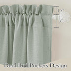 RYB HOME Cafe Curtains 24 inches Length, Linen Sheer Short Curtains - Image 2