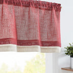 jinchan Linen Valance for Farmhouse Living Room Windows 16 Inch Slubbed Crossed by JINCHAN