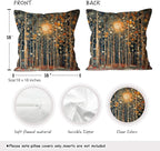 Rustic William Morris Inspired Autumn Forest Decor Throw Pillow Covers 18x18 - Image 2