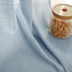 Dusty Blue Linen Curtains 84 inch Long - Image 4