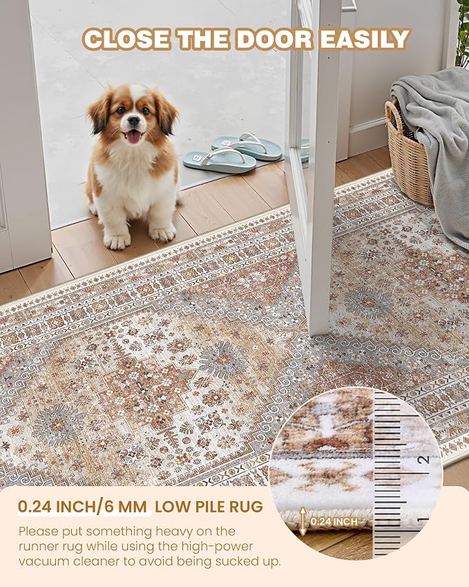 6x9 Area Rugs for Living Room, Soft Low Pile Indoor Washable Rugs for Bedroom - Image 6