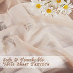 NICETOWN Taupe Sheer Curtains 96 inches Long, Grommet Voile Textured Airy Sheer - Image 5