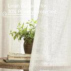 LAMIT Linen Sheer Curtains 72 Inch Length 2 Panels, Linen Textured Light - Image 5