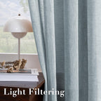 H.VERSAILTEX Linen Curtains Nickel Grommet Natural Linen Semi-Sheer Curtains 2 - Image 5