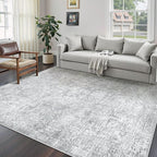 8x10 Area Rug Washable Vintage Living Room Carpet Large Indoor Non Slip Grey - Image 4