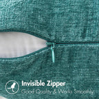 MIULEE Pack of 2 Couch Throw Pillow Covers 18x18 Inch Soft Teal Chenille Pillow - Image 3