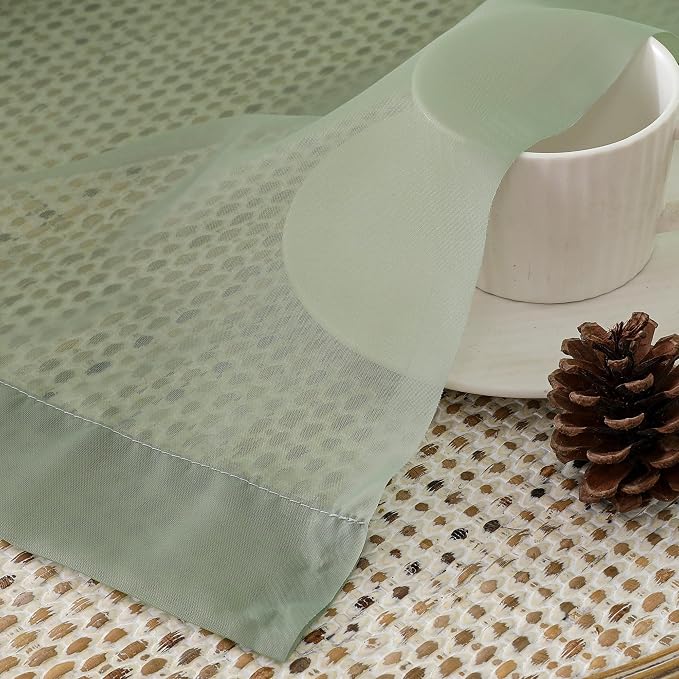 OVZME Sage Green Sheer Curtains 78 Inches Long 2 Panels - Image 3