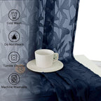 Lecloud Leia Navy Blue Sheer Curtains - Image 8