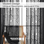 Simplebrand Semi Sheer Black Curtains 30 Inch Length 2 Panels, Geometric - Image 4