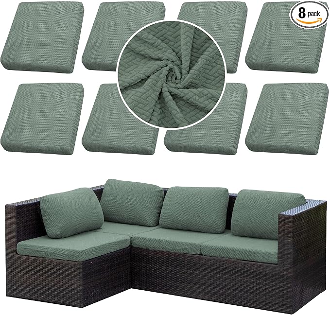 Outdoor Cushion Covers Set, Replacement by SUKAIKEQA