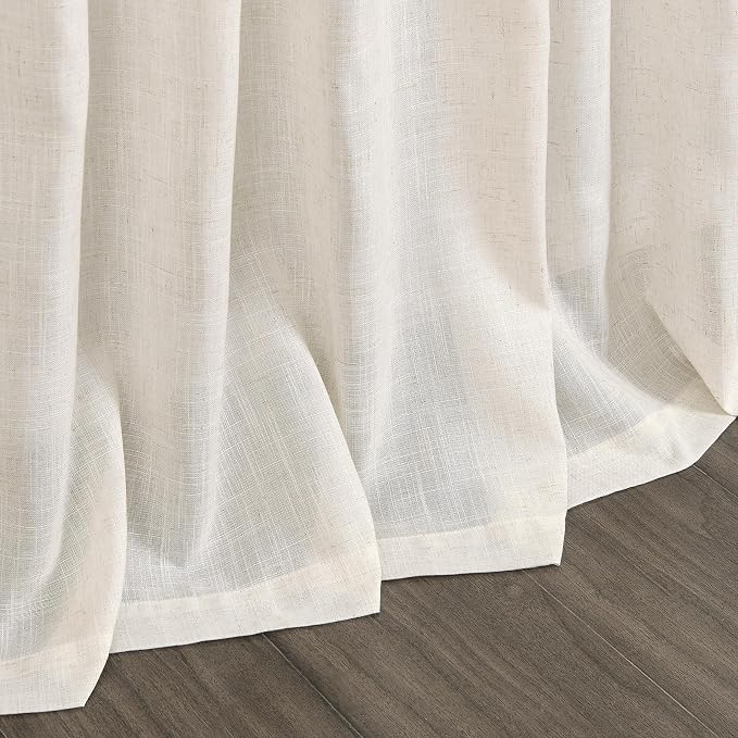 Modern Linen Curtains for Living Room 120 Inches Long Light Filtering Semi - Image 8
