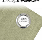 Yakamok Sage Green Linen Curtains 100% Blackout 90 Inches Long, Room Darkening - Image 4