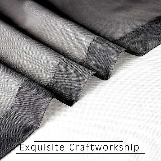 OVZME 45 Inches Length Black Sheer Curtains - Image 6