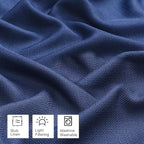 OWENIE Bob 1 PCS Blue Valances for Windows, Faux Linen Textured Kitchen Window - Image 4