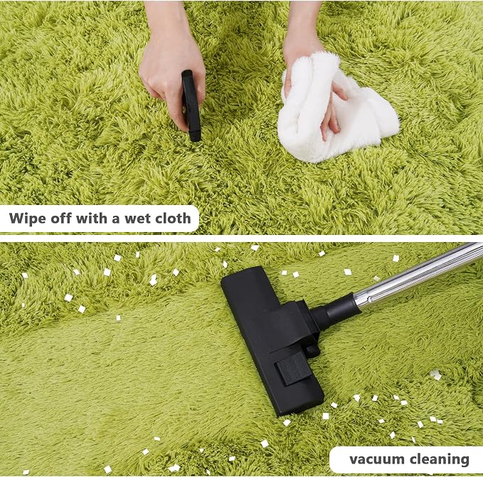 4'x4' Grass Green Round Rug for Bedroom, Ultra Soft Fluffy Circle Rug for Kids - Image 4