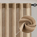 MIULEE Brown Linen Curtains 108 Inches Long - Image 2