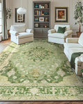 RELEANY Area Rugs 10'x14' Washable Non-Slip, Floral Vintage Distress Print by RELEANY