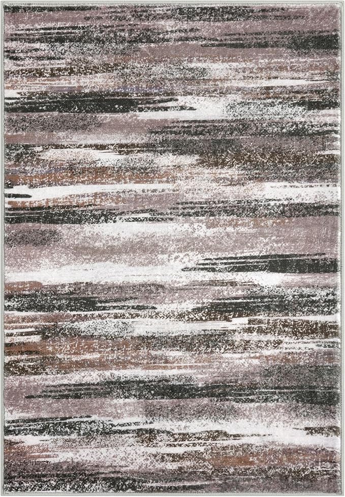 Lansny Modern Abstract 5x7 Machine Washable Area Rug Non-Slip Soft Bedroom - Image 8