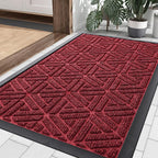 Smiry Front Door Mat Outside Entrance, Heavy Duty Sturdy Natural Rubber Doormat by Smiry