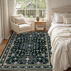 5x7 Area Rugs Living Room Rug: Washable Vintage Boho Medallion Rug No Slip - Image 4